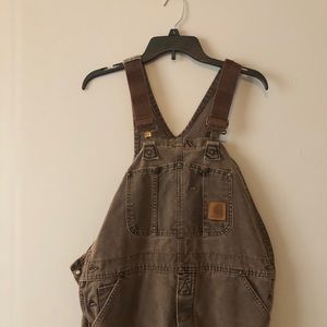 Men’s brown carhartt overalls